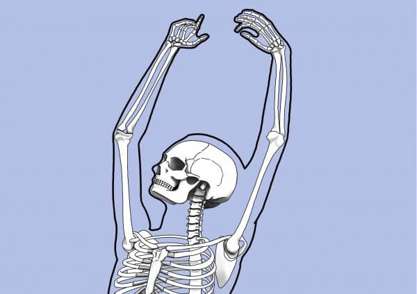 détail illustration numérique ballet squelette